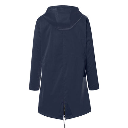 Chaqueta impermeable para mujer con capucha ajustable
