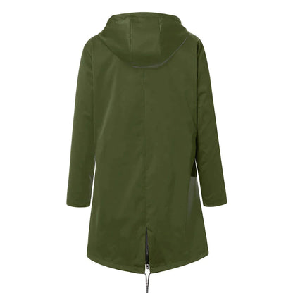 Chaqueta impermeable para mujer con capucha ajustable