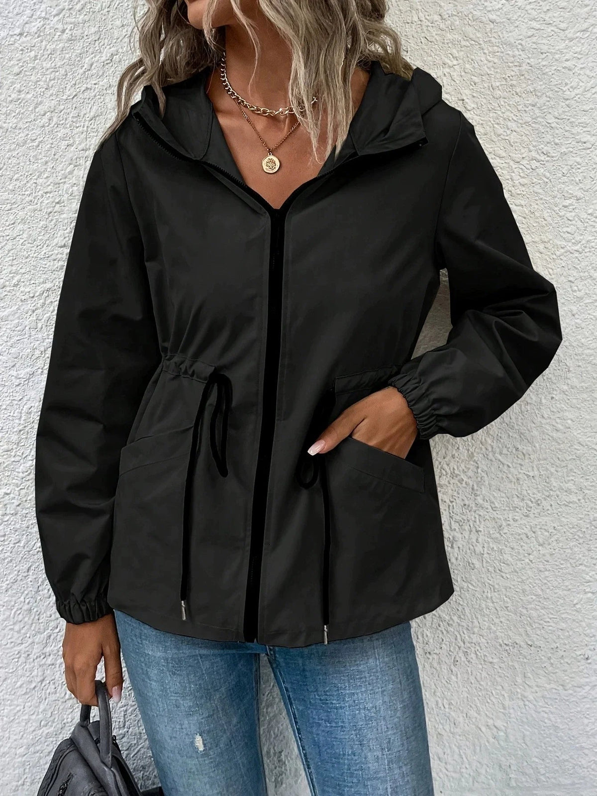 Chaqueta impermeable para mujer para primavera, otoño e invierno