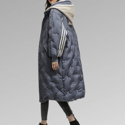 Chaqueta larga acolchada para mujer