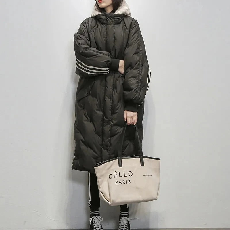 Chaqueta larga acolchada para mujer