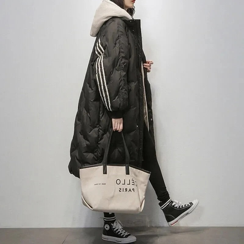 Chaqueta larga acolchada para mujer