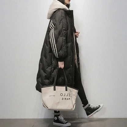 Chaqueta larga acolchada para mujer