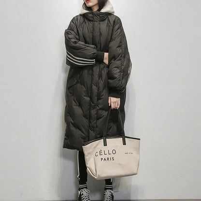 Chaqueta larga acolchada para mujer