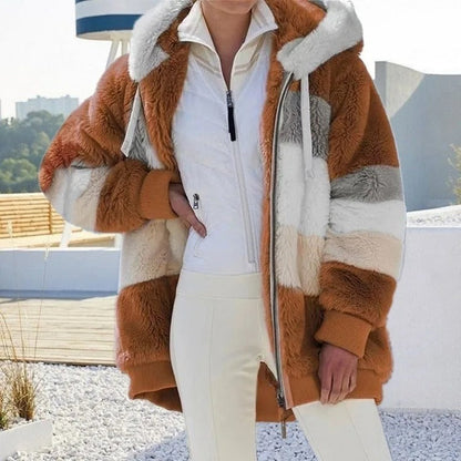 Chaqueta oversize con capucha para mujer