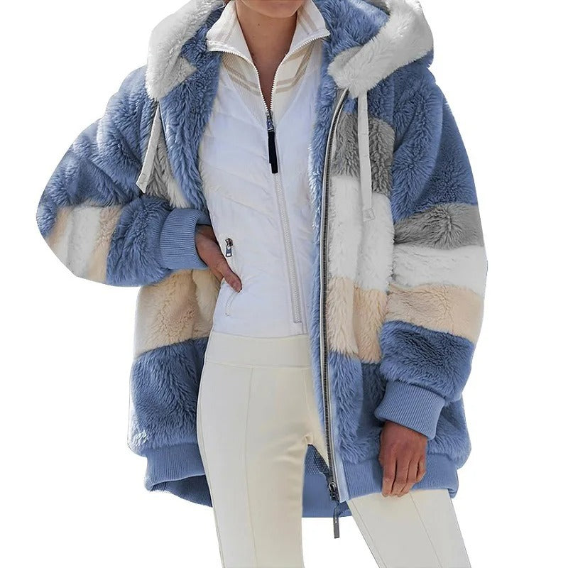 Chaqueta oversize con capucha para mujer