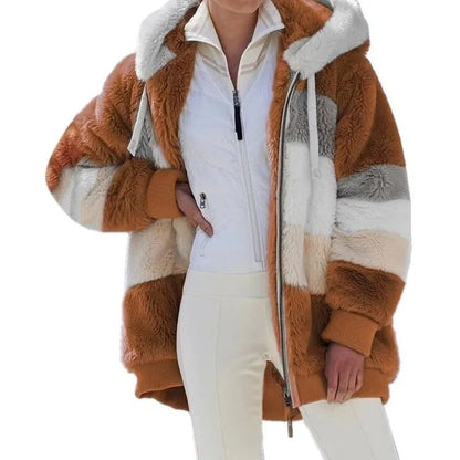 Chaqueta oversize con capucha para mujer