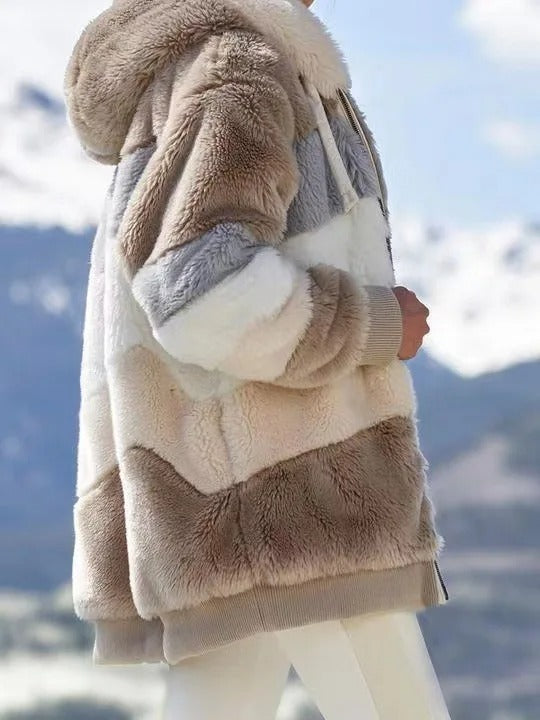 Chaqueta oversize con capucha para mujer