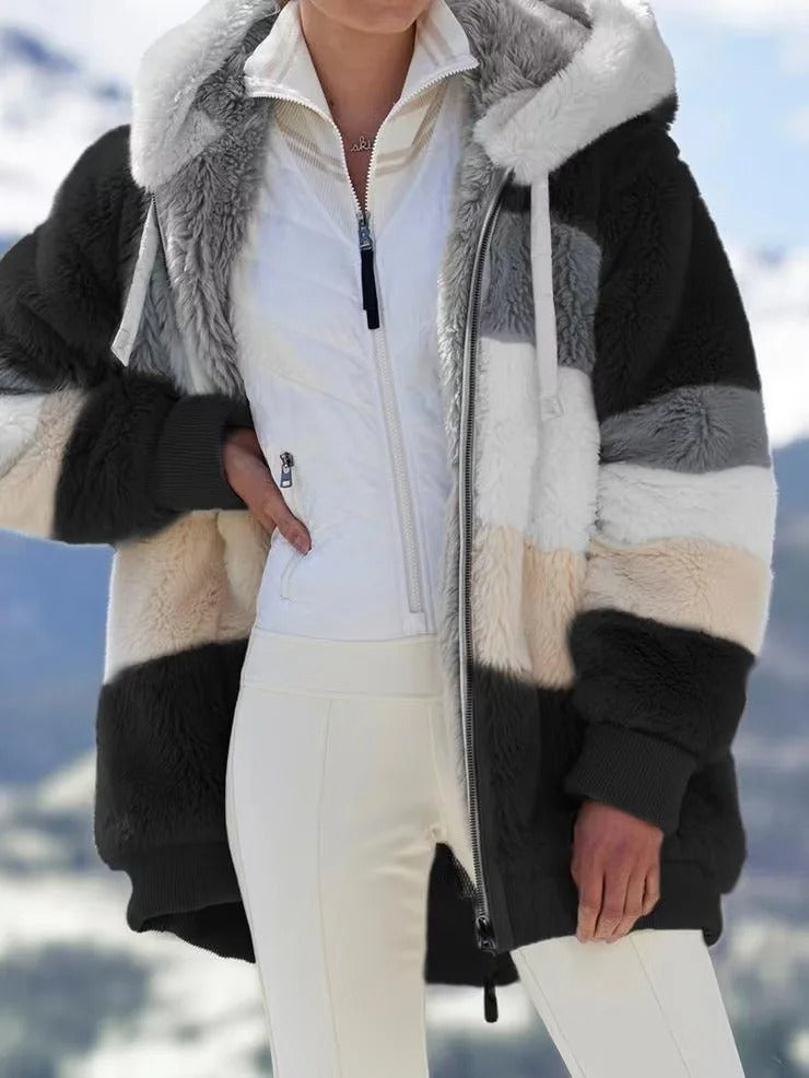 Chaqueta oversize con capucha para mujer