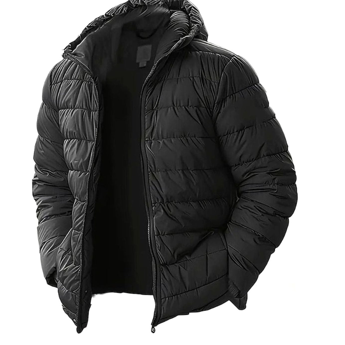 Chaqueta plumífera acolchada con capucha para hombre de corte regular
