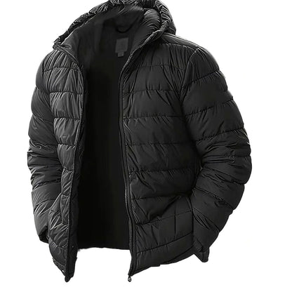 Chaqueta plumífera acolchada con capucha para hombre de corte regular