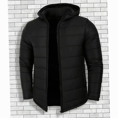 Chaqueta plumífera acolchada con capucha para hombre de corte regular