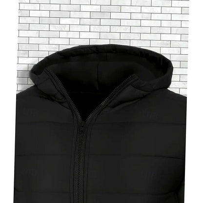 Chaqueta plumífera acolchada con capucha para hombre de corte regular