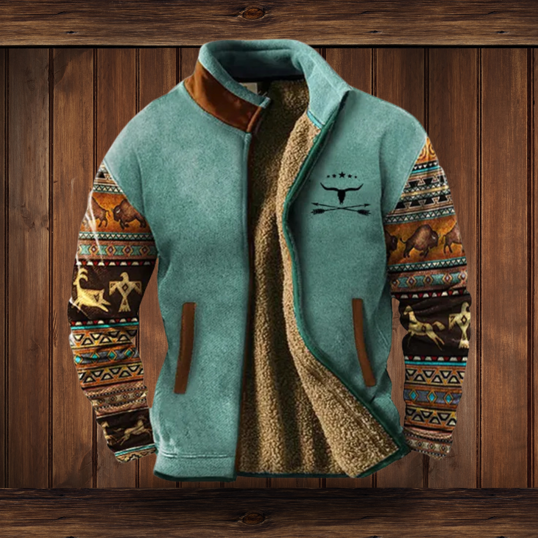 Chaqueta polar casual para hombre con cremallera y cuello vuelto