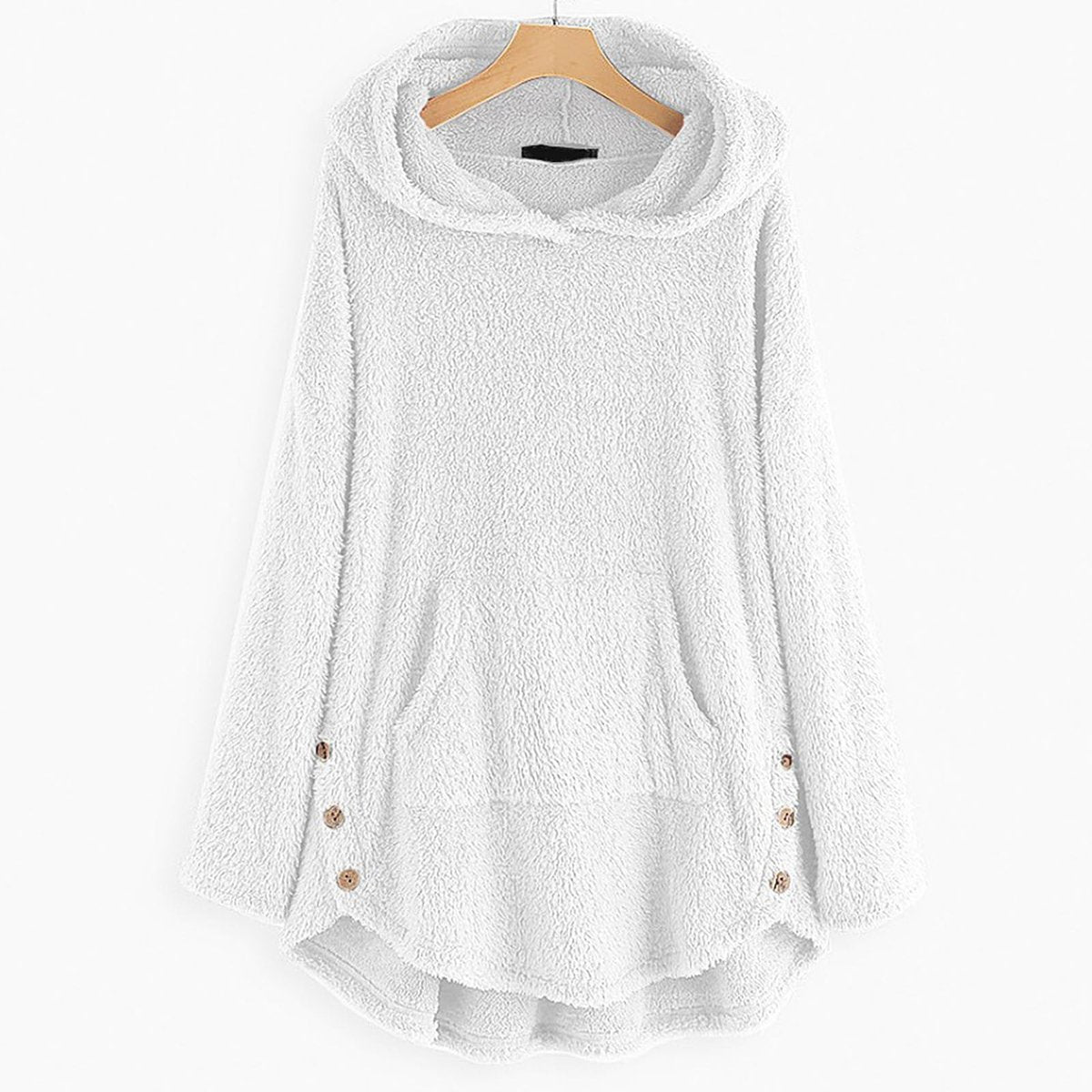 Chaqueta polar de felpa para mujer con capucha, cremallera y bolsillo con diseño de gato