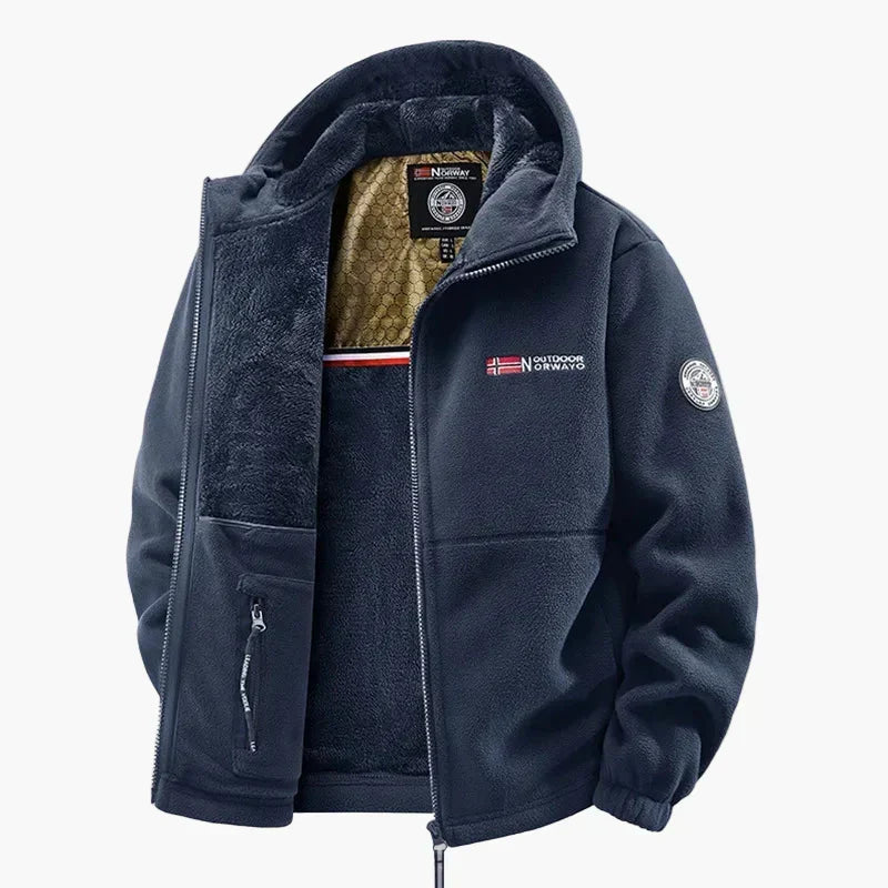 Chaqueta polar outdoor con capucha - Estilo escandinavo para invierno y tiempo libre