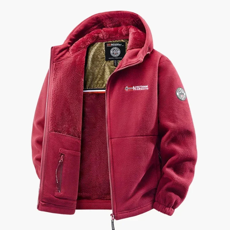 Chaqueta polar outdoor con capucha - Estilo escandinavo para invierno y tiempo libre