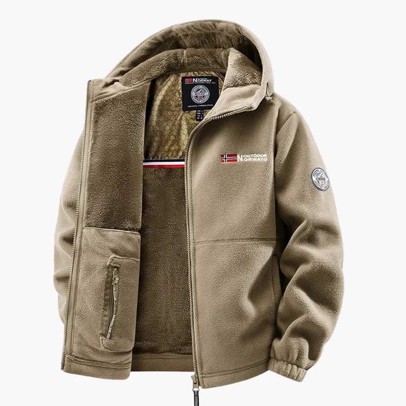 Chaqueta polar outdoor con capucha - Estilo escandinavo para invierno y tiempo libre