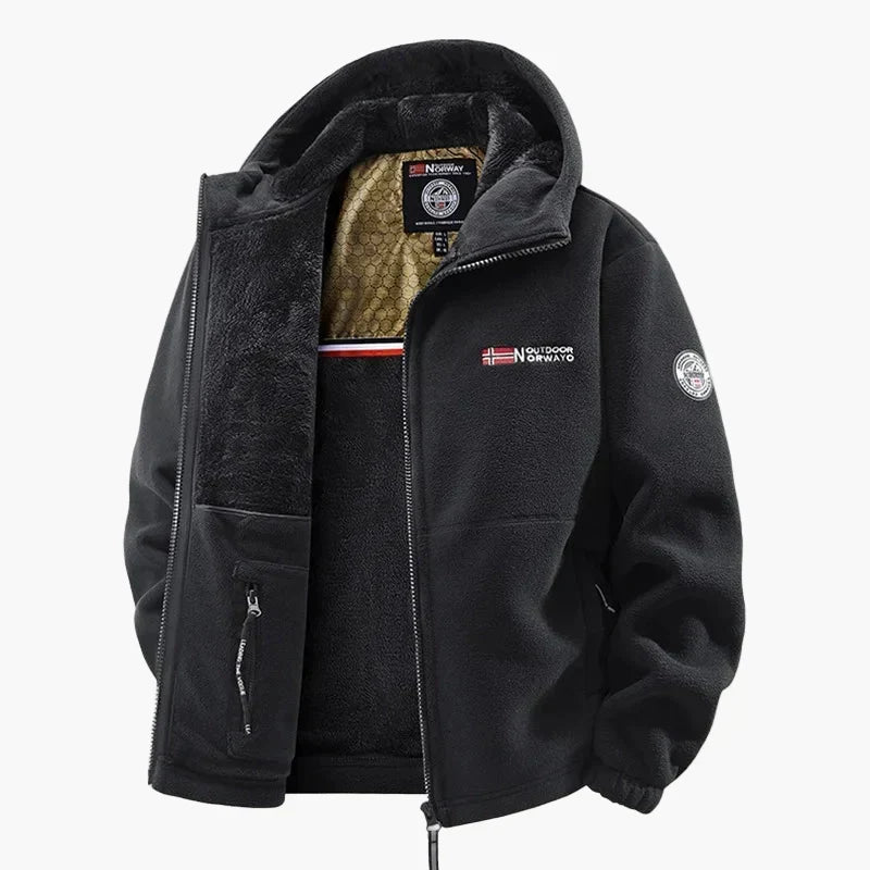 Chaqueta polar outdoor con capucha - Estilo escandinavo para invierno y tiempo libre