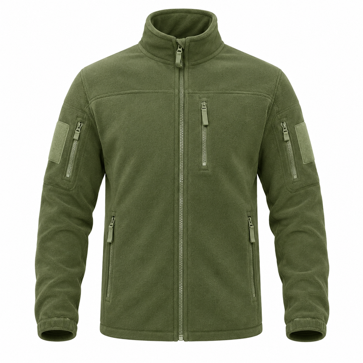 Chaqueta polar para hombre con cuello alto y cremallera completa | Chaqueta clásica con bolsillos de cremallera para uso diario y actividades al aire libre