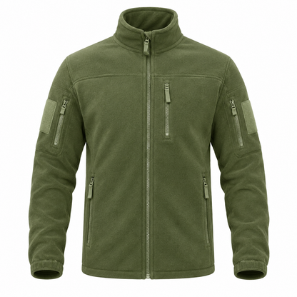 Chaqueta polar para hombre con cuello alto y cremallera completa | Chaqueta clásica con bolsillos de cremallera para uso diario y actividades al aire libre