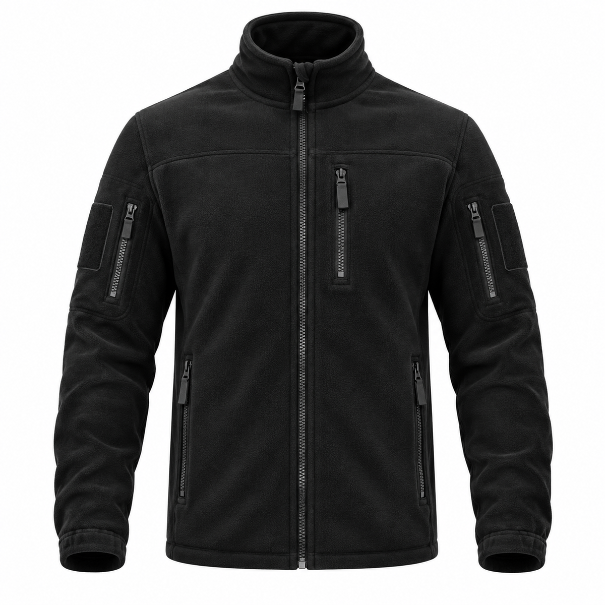 Chaqueta polar para hombre con cuello alto y cremallera completa | Chaqueta clásica con bolsillos de cremallera para uso diario y actividades al aire libre