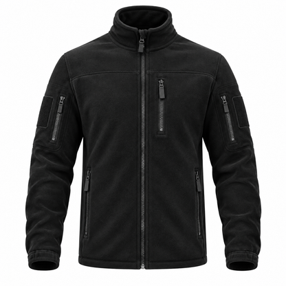Chaqueta polar para hombre con cuello alto y cremallera completa | Chaqueta clásica con bolsillos de cremallera para uso diario y actividades al aire libre