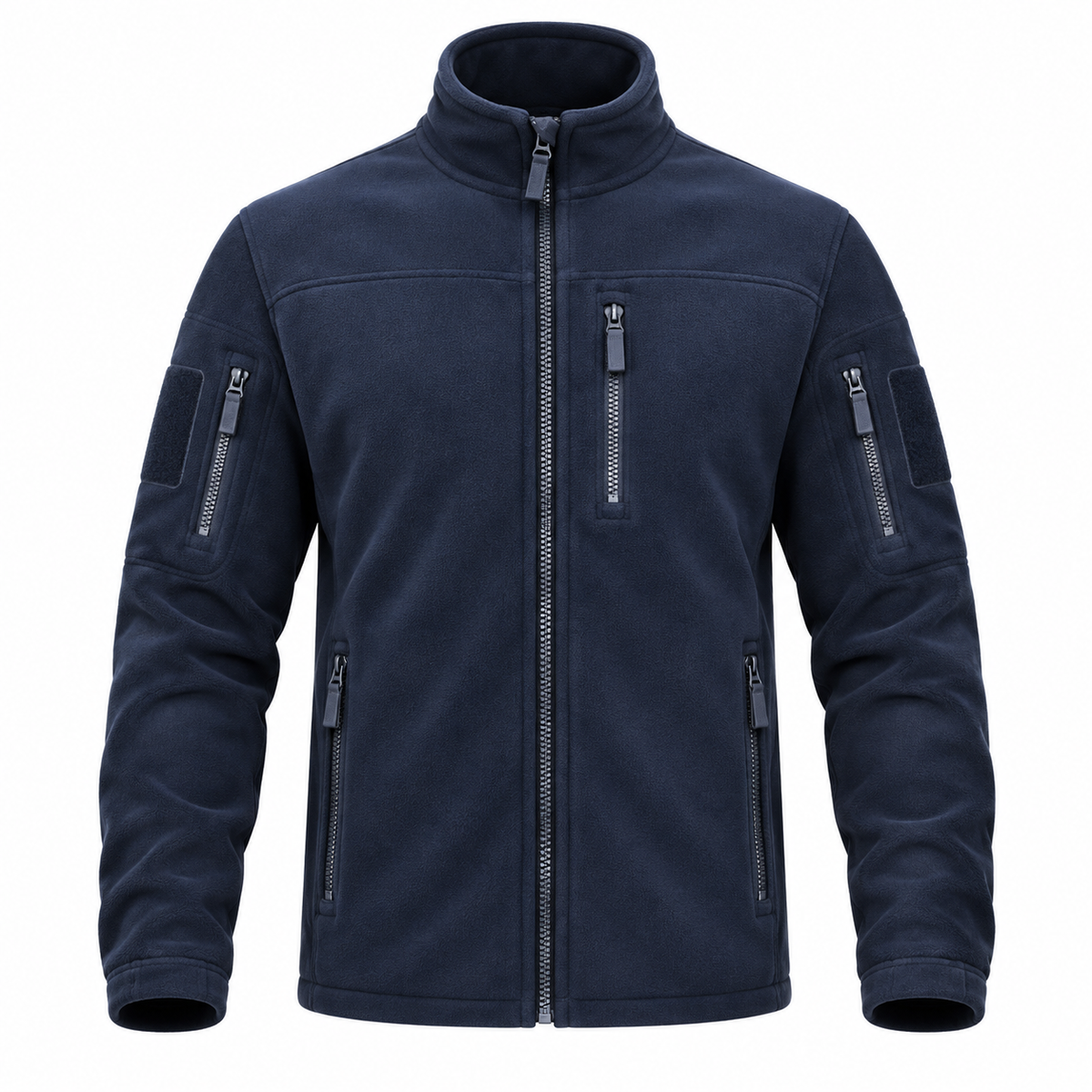 Chaqueta polar para hombre con cuello alto y cremallera completa | Chaqueta clásica con bolsillos de cremallera para uso diario y actividades al aire libre