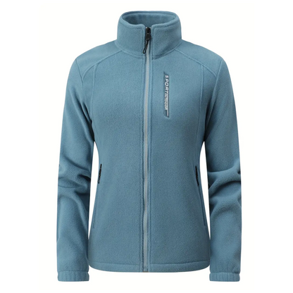 Chaqueta polar para mujer para exteriores, cálida con forro de felpa