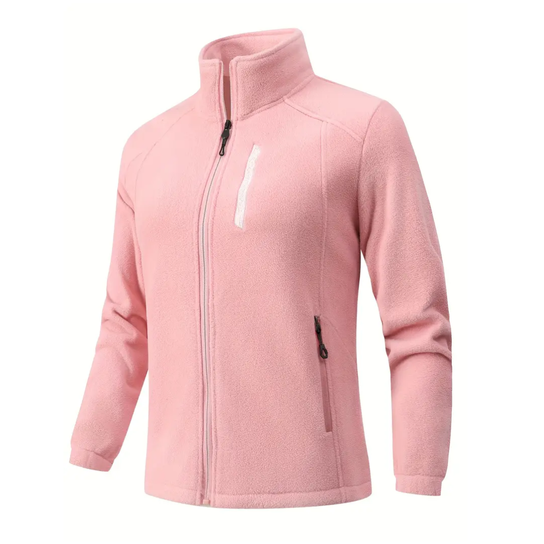 Chaqueta polar para mujer para exteriores, cálida con forro de felpa