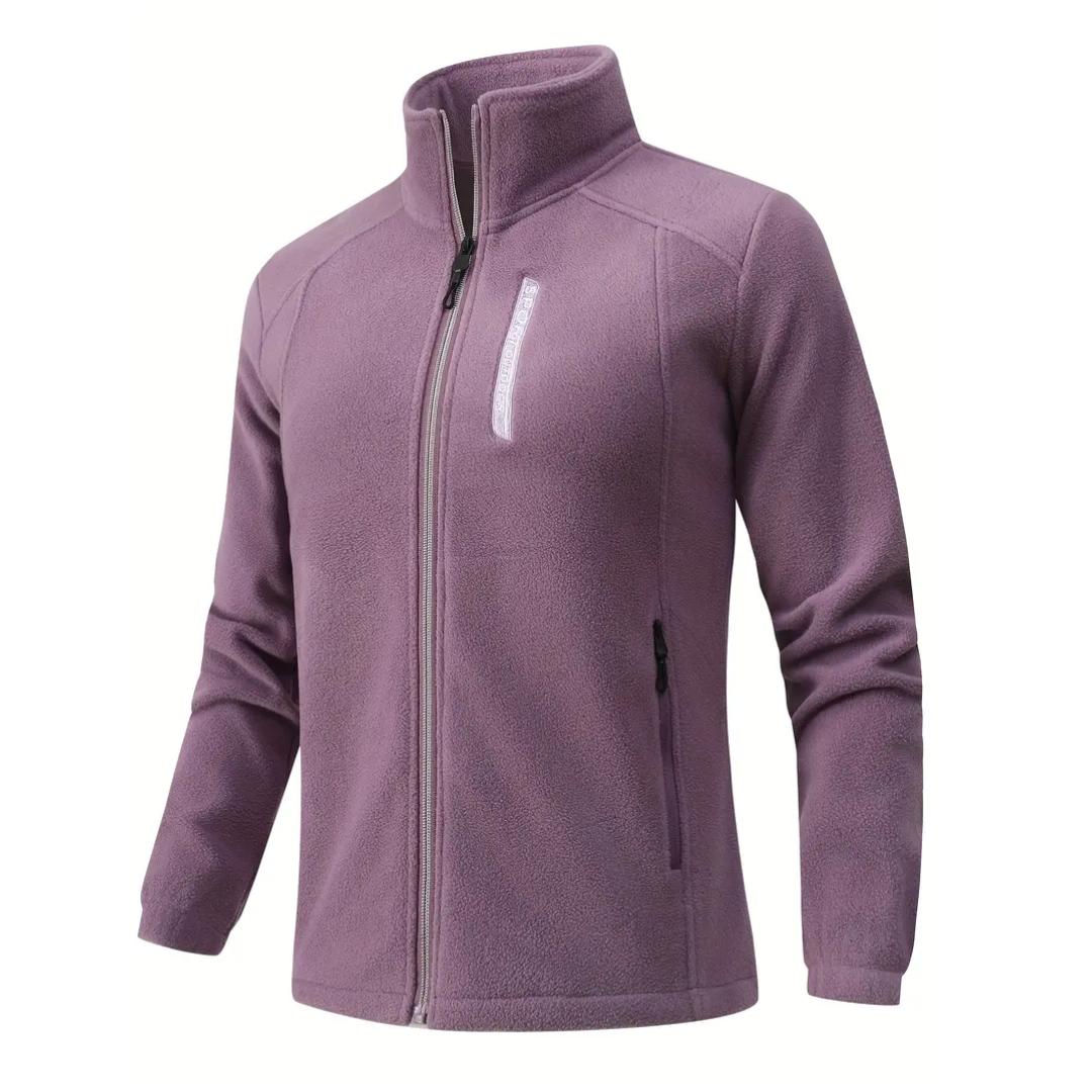 Chaqueta polar para mujer para exteriores, cálida con forro de felpa