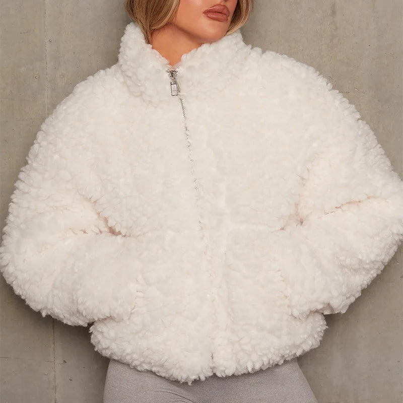 Chaqueta sherpa con cremallera