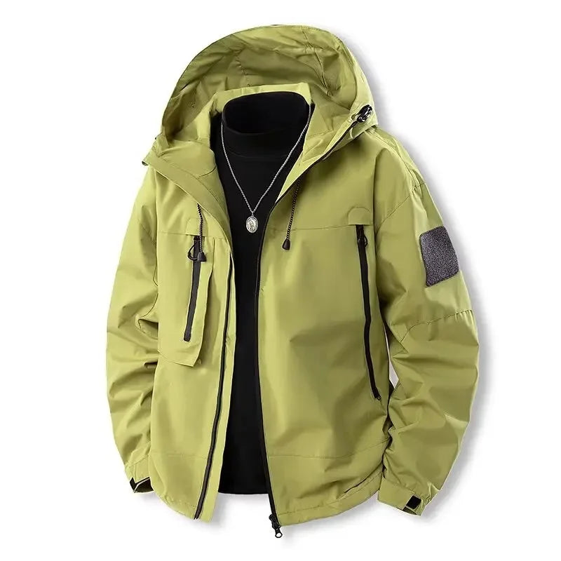 Chaqueta softshell resistente al agua para mujer con capucha y cremallera frontal