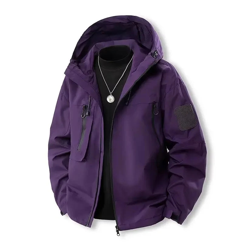 Chaqueta softshell resistente al agua para mujer con capucha y cremallera frontal