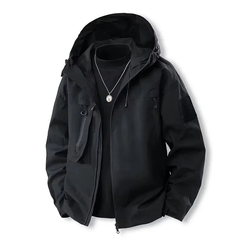 Chaqueta softshell resistente al agua para mujer con capucha y cremallera frontal