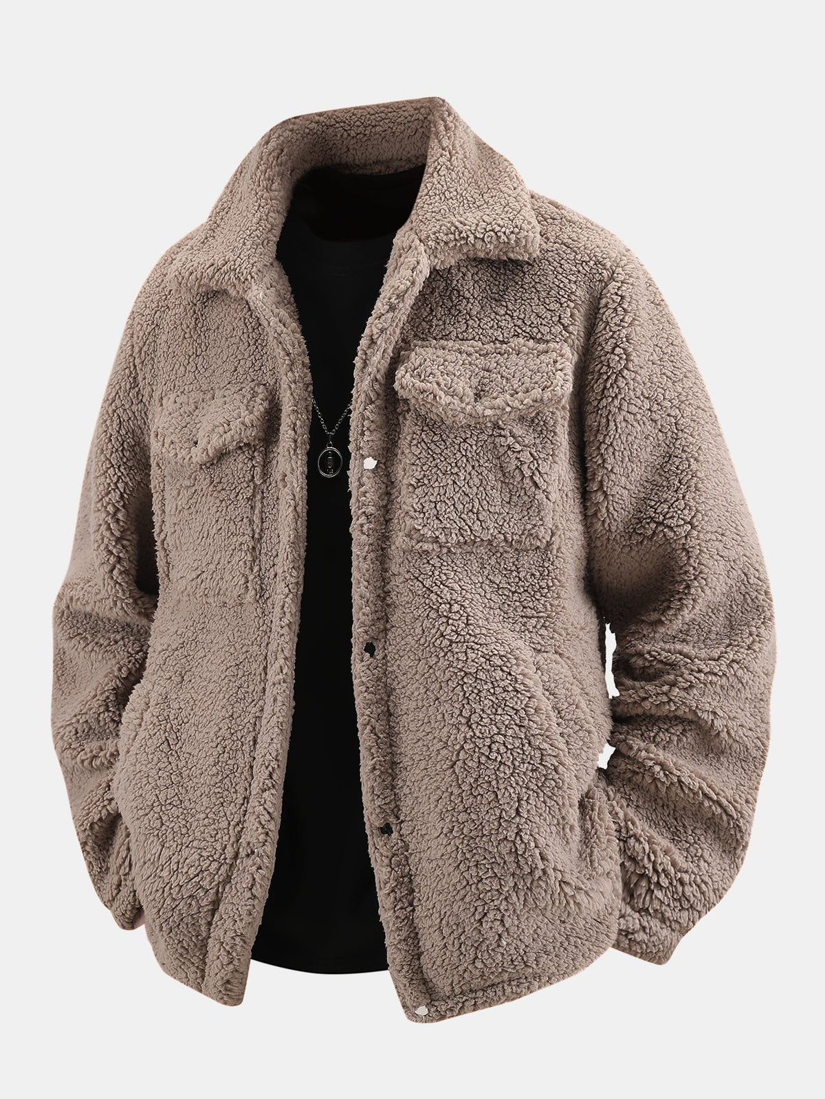 Chaqueta teddy con bolsillos