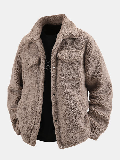 Chaqueta teddy con bolsillos