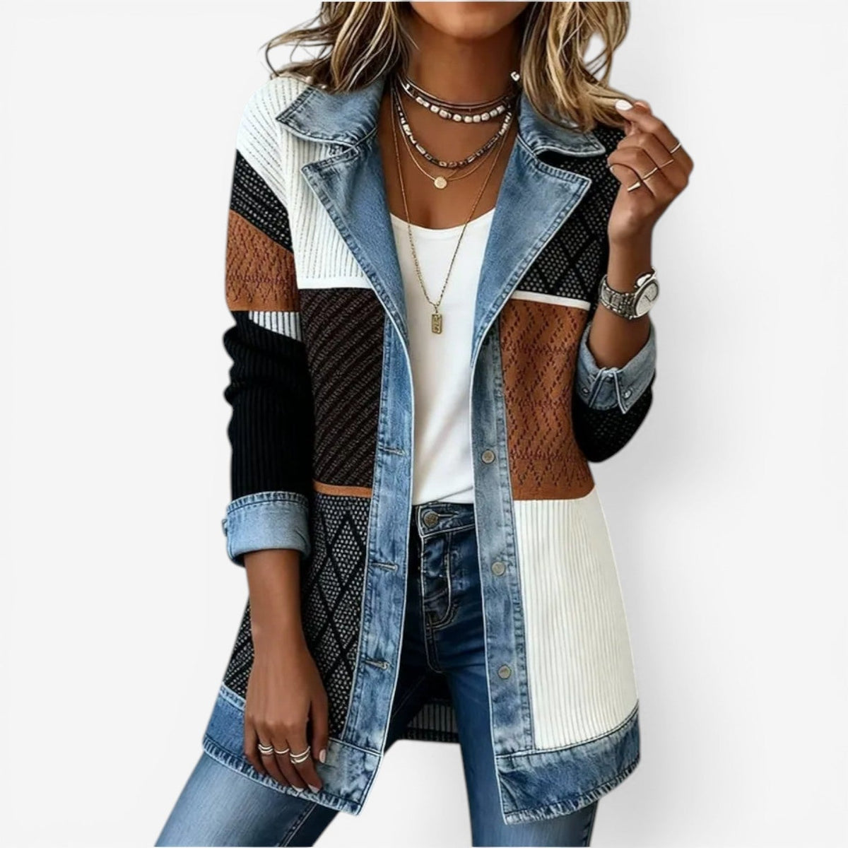 Chaqueta vaquera híbrida para mujer