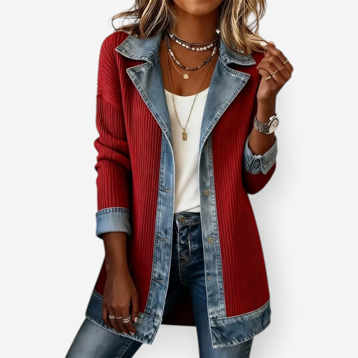 Chaqueta vaquera híbrida para mujer