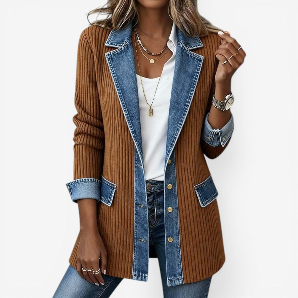 Chaqueta vaquera híbrida para mujer