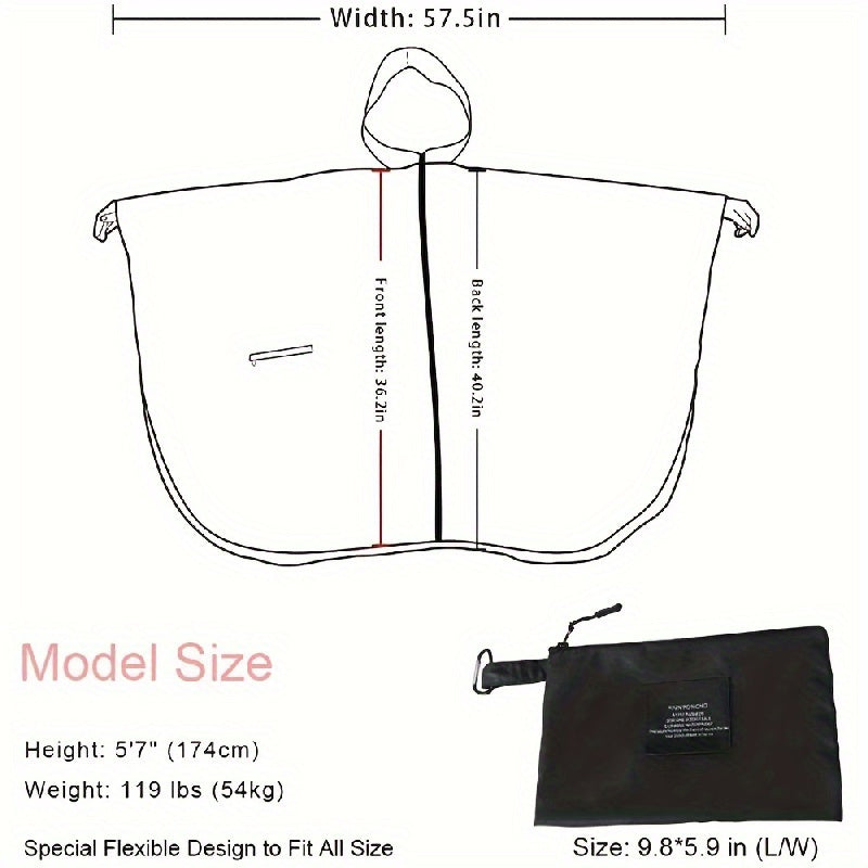 Chubasquero impermeable con cremallera y bolsillo para uso diario y aventuras