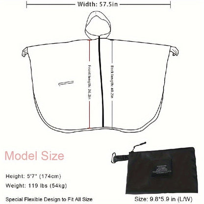 Chubasquero impermeable con cremallera y bolsillo para uso diario y aventuras