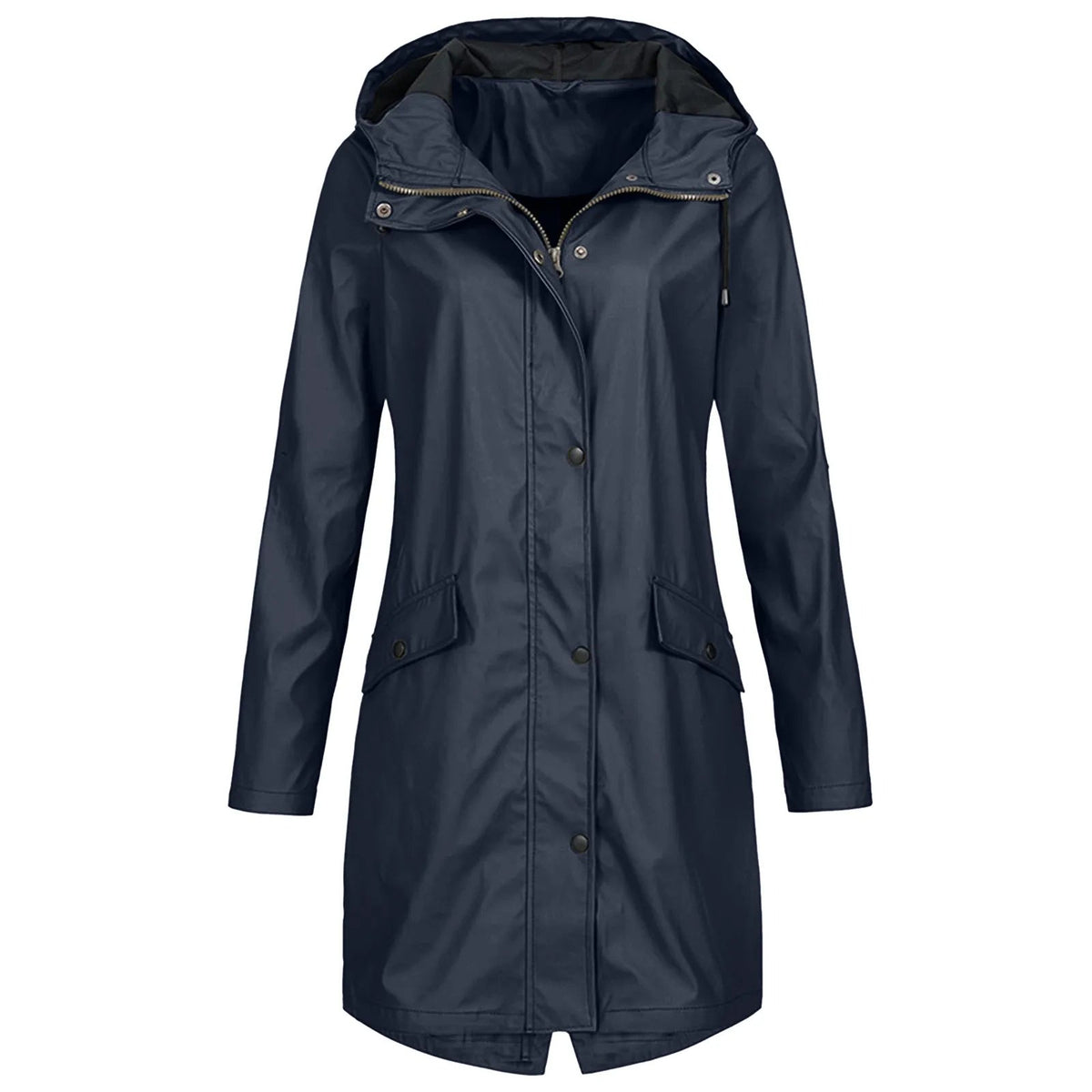 Chubasquero largo impermeable con capucha