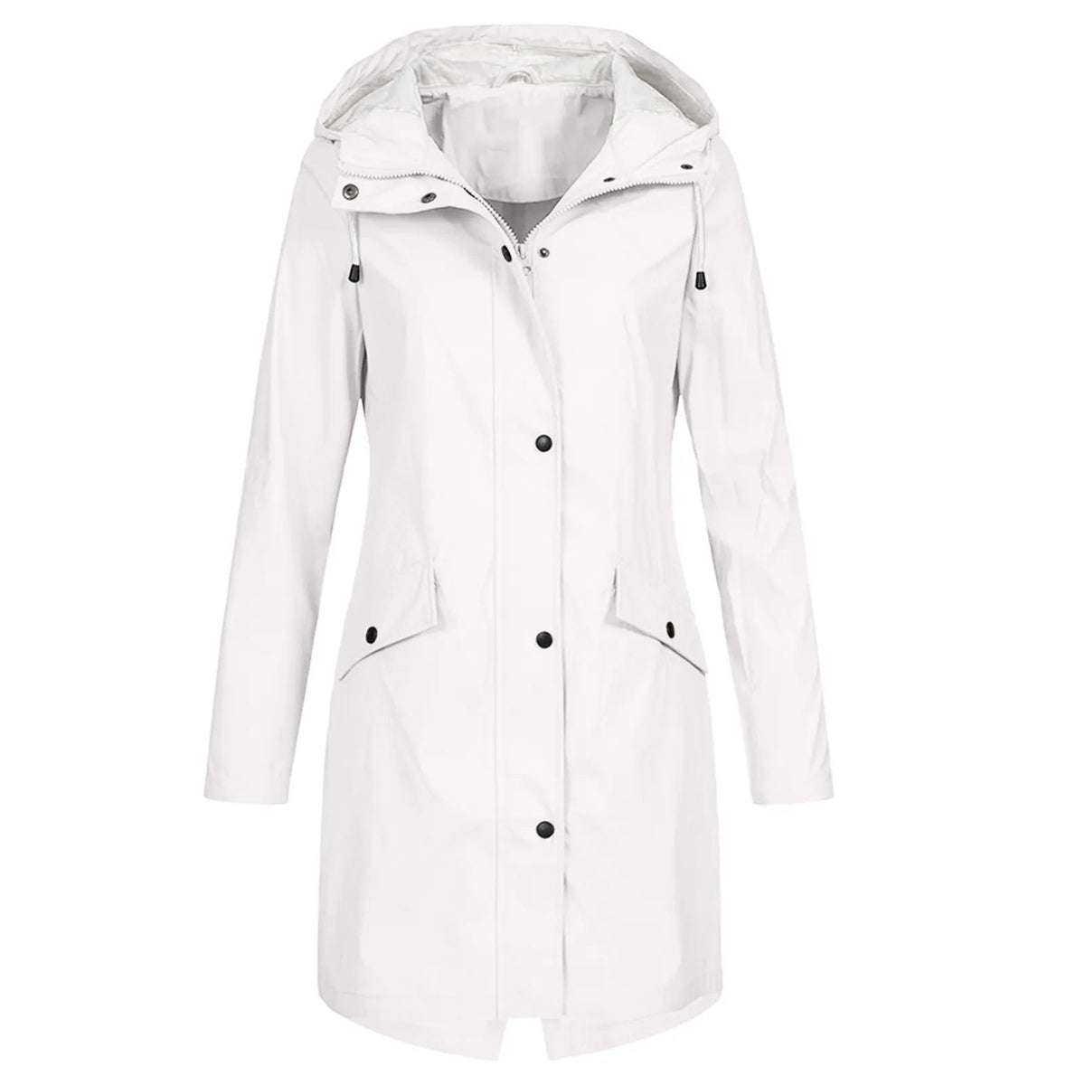 Chubasquero largo impermeable con capucha