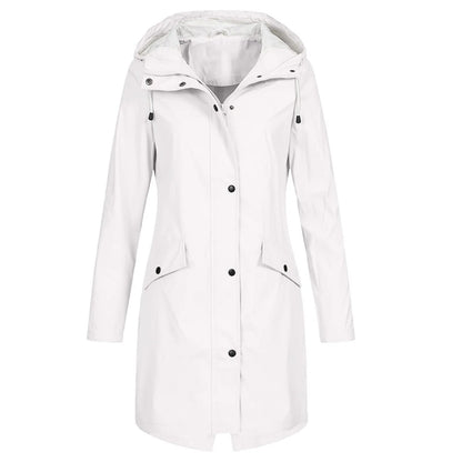 Chubasquero largo impermeable con capucha