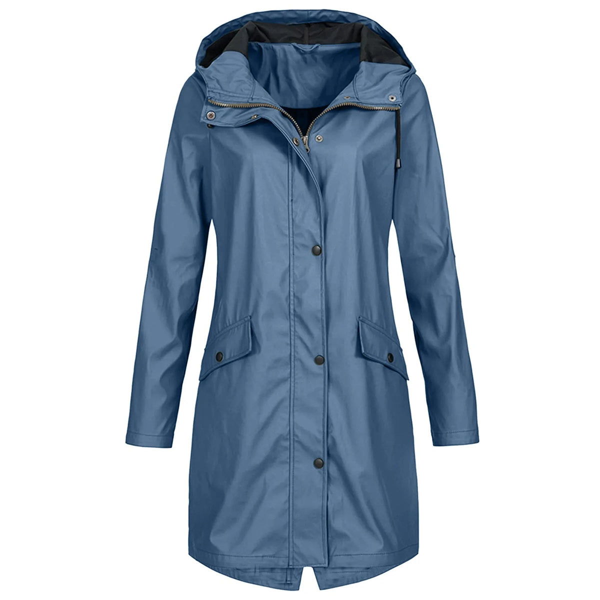 Chubasquero largo impermeable con capucha