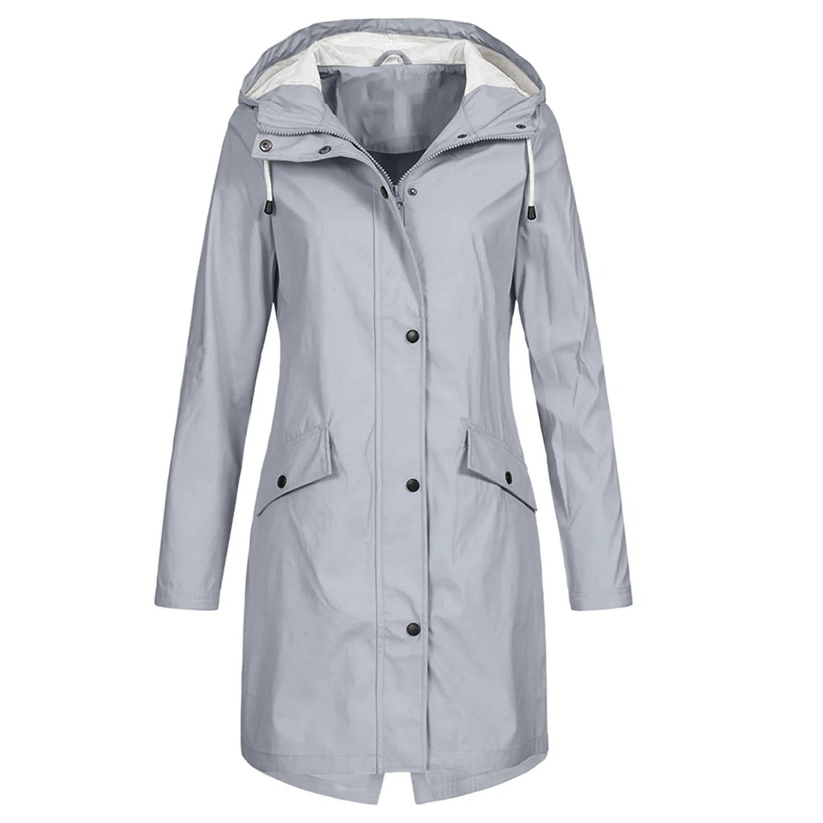 Chubasquero largo impermeable con capucha