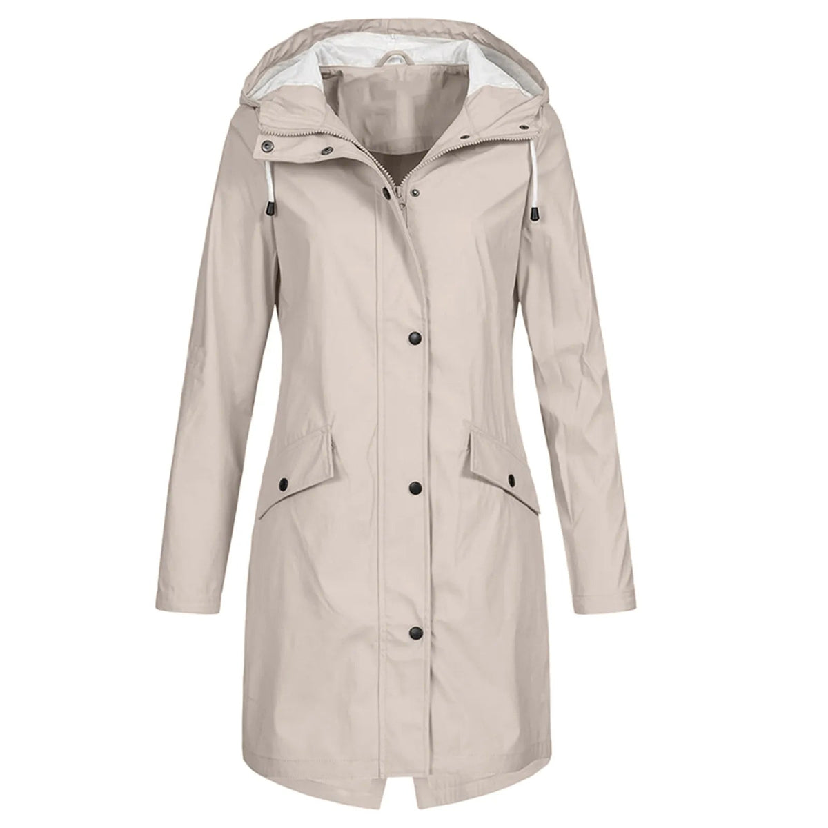 Chubasquero largo impermeable con capucha