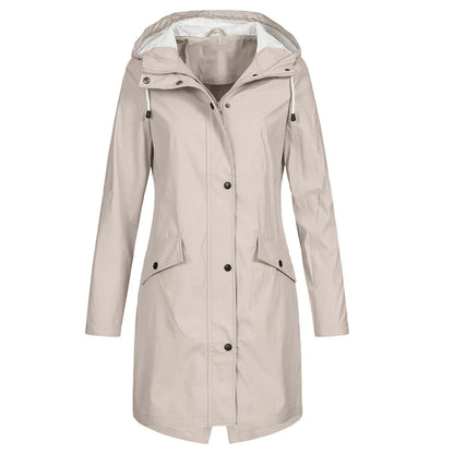Chubasquero largo impermeable con capucha
