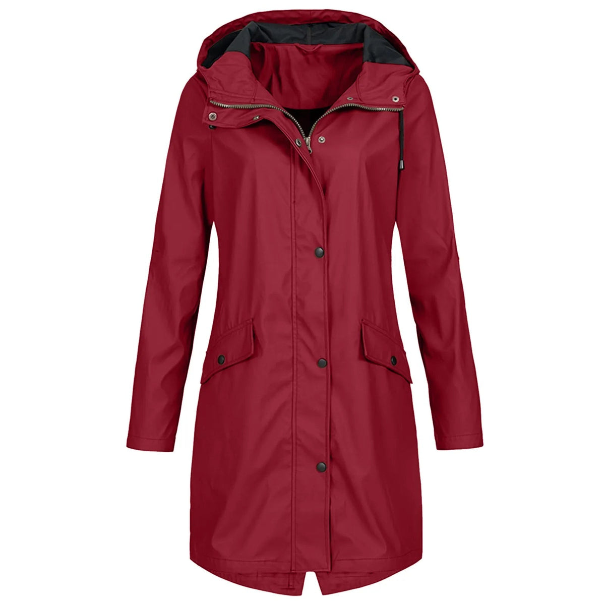 Chubasquero largo impermeable con capucha